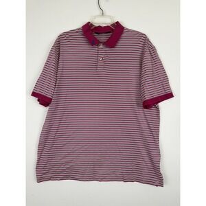 Polo Golf Ralph Lauren Striped Mens XL Pro Fit Pink White Short Sleeve